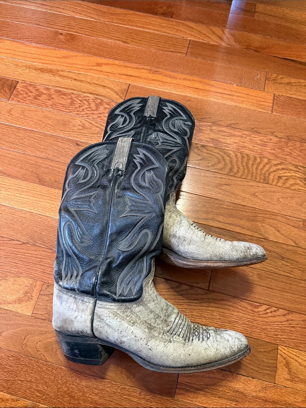 Imperial 10.5D M462 Leather two tone Cowboy Boots 12W vintage